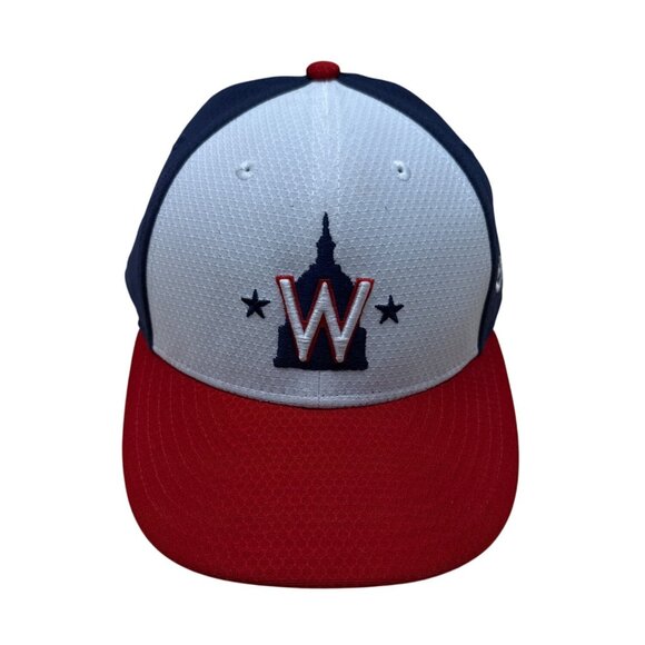 New Era Washington Nationals 59FIFTY Fitted Cap Size 7 1/8 Red White & Blue - Picture 1 of 10